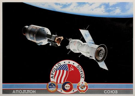 Lot #6591 Apollo–Soyuz Pair of Signed Prints - Image 1