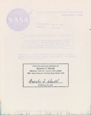 Lot #6130 Guenter Wendt’s Signed Collection of Apollo 11 Photographs - Image 2