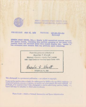 Lot #6130 Guenter Wendt’s Signed Collection of Apollo 11 Photographs - Image 3