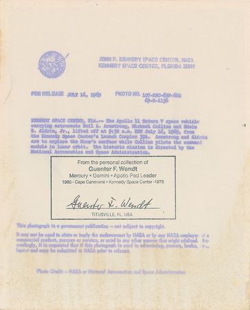 Lot #6130 Guenter Wendt’s Signed Collection of Apollo 11 Photographs - Image 6