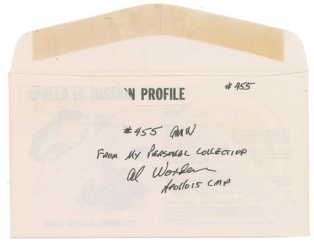 Lot #6522 Al Worden’s Apollo 15 Signed Insurance Cover - Image 2