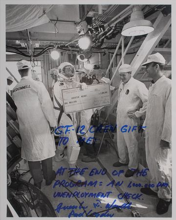 Lot #6106 Guenter Wendt’s Gemini 12 Oversized Signed ‘Gag Gift’ Check - Image 2