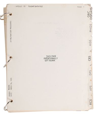 Lot #6462 James Lovell and Fred Haise Training-Used Apollo 13 LM Malfunction Manual - Image 2