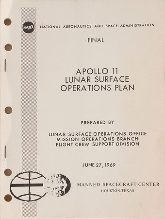 Lot #6407 Apollo 11 Lunar Surface Operations Plan - Image 1