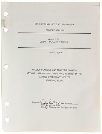 Lot #6408 Apollo 11 Lunar Trajectory Notes Manual - Image 2