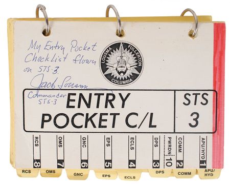 Lot #6640 STS-3: Jack Lousma’s Flown Checklist - Image 1