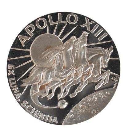 Lot #6460 James Lovell’s Apollo 13 Franklin Mint Medallion - Image 1