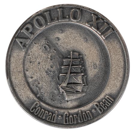 Lot #6434 Apollo 12 Flown Spanish Fleet Robbins Medal - Image 1