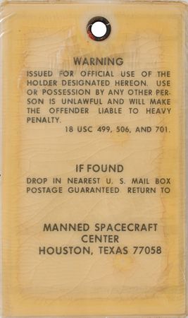 Lot #6419 Apollo 11 Lunar Receiving Laboratory Badge - Image 2