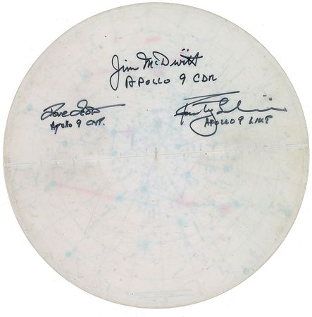 Lot #6340 Apollo 9 Signed and Training-Used Star Chart - Image 1