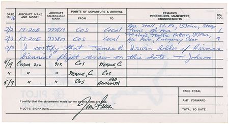 Lot #6539 Jim Irwin’s Pilot Log Books - Image 2