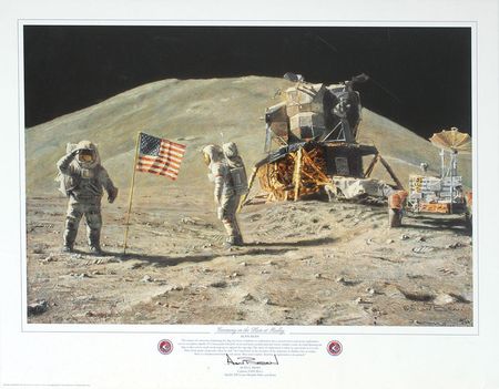 Lot #6537 Alan Bean Signed Giclee Print ‘Ceremony on the Plain at Hadley’ - Image 1