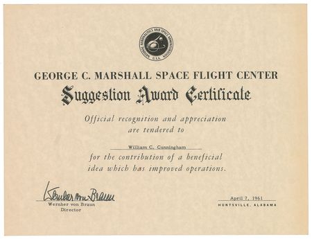 Lot #6014 Wernher von Braun Signed Award