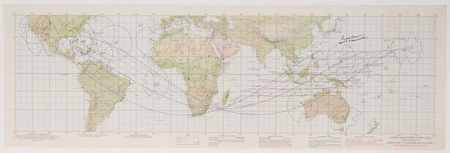 Lot #6330 Frank Borman Signed Earth Orbit Chart - Image 1