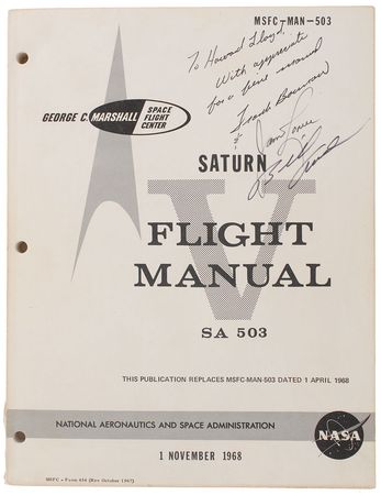 Lot #6329 Apollo 8 Signed Flight Manual - Image 1