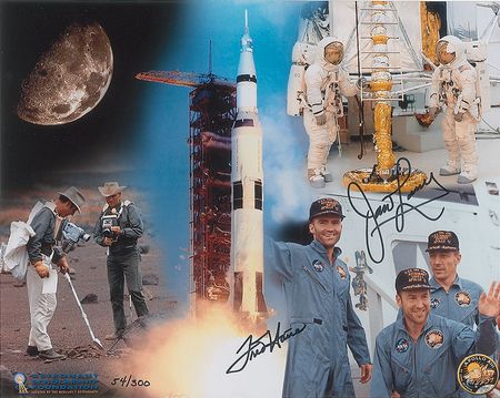 Lot #6479 James Lovell and Fred Haise Pair of Signed Photographs - Image 1