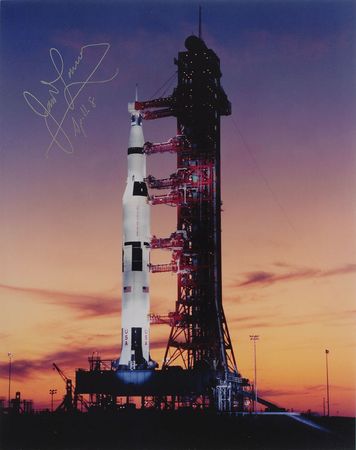 Lot #6335 Apollo 8 Pair of Signed Photographs: Lovell and Borman - Image 2