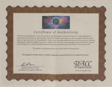 Lot #6335 Apollo 8 Pair of Signed Photographs: Lovell and Borman - Image 3