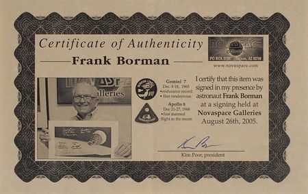 Lot #6335 Apollo 8 Pair of Signed Photographs: Lovell and Borman - Image 4