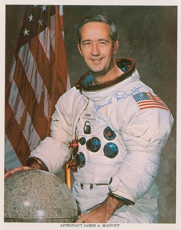 Lot #6345 Jim McDivitt and Rusty Schweickart Set of Three Signed Photographs - Image 1