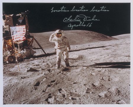 Lot #6559 Charlie Duke Pair of Signed Photographs - Image 1