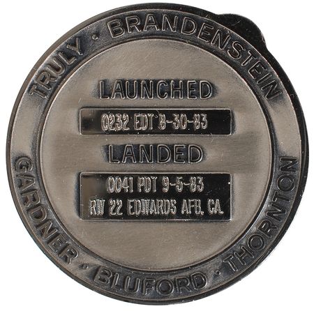 Lot #6621 STS–8 Unflown Robbins Medal - Image 2