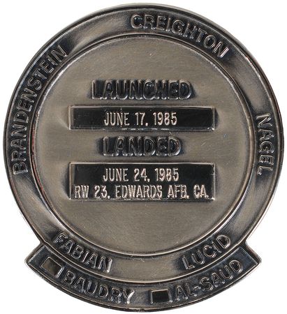 Lot #6634 STS–51G Unflown Robbins Medal - Image 2