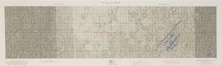 Lot #6404 Gene Kranz’s Signed Apollo 11 Lunar Map - Image 1