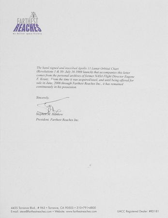 Lot #6404 Gene Kranz’s Signed Apollo 11 Lunar Map - Image 2