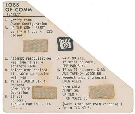 Lot #6548 Apollo 16 Training Cue Card - Image 2