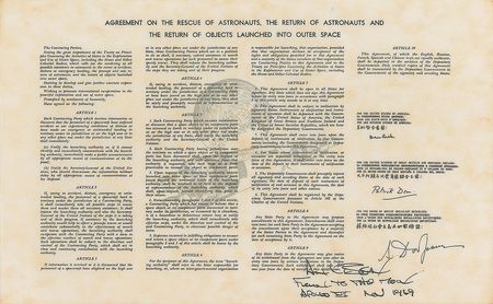 Lot #6436 Alan Bean?s Apollo 12 Flown Agreement on the Rescue of Astronauts - Image 1