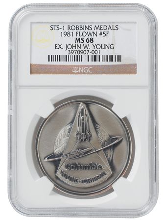 Lot #6616 John Young?s Flown STS-1 Robbins Medal - Image 1