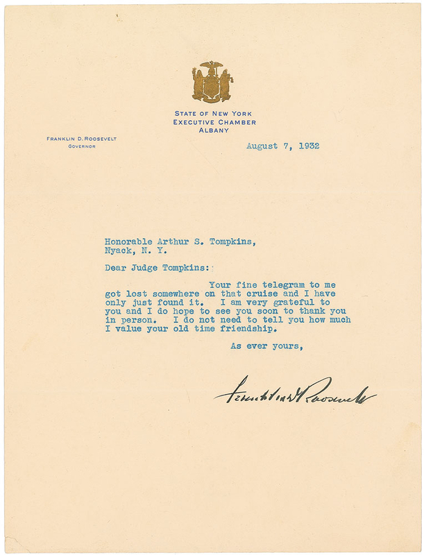 Lot 154 Franklin D. Roosevelt Typed Letter Signed