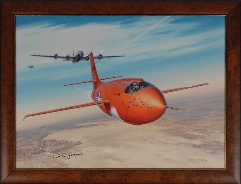 Lot 471 Chuck Yeager: Stunning original painting of Yeager?s Mach 1 flight