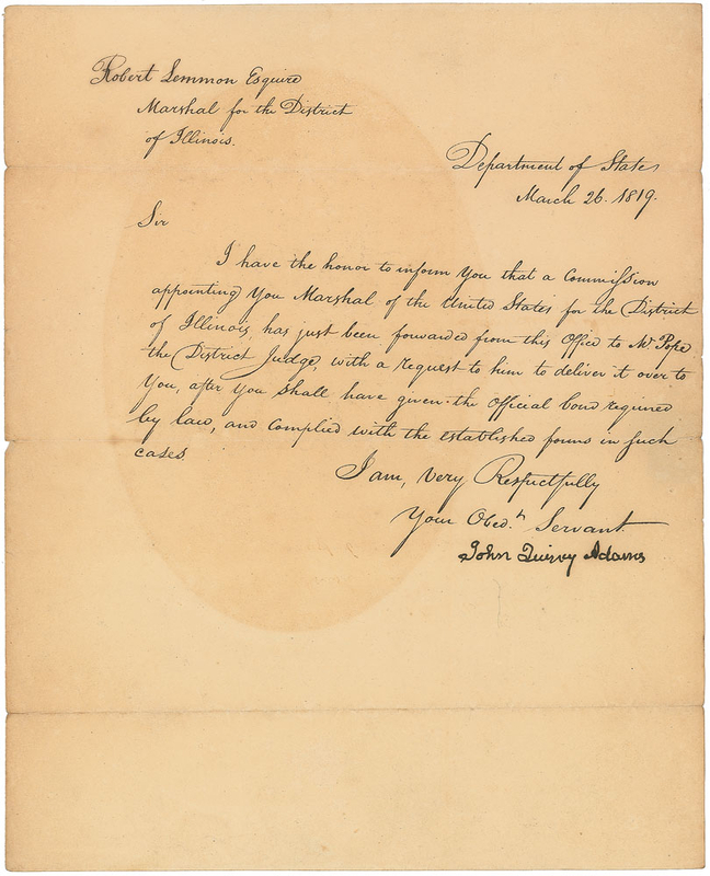 Lot 27 John Quincy Adams Signed Letter