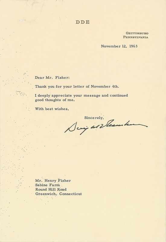 Lot 166 Dwight D. Eisenhower Typed Letter Signed