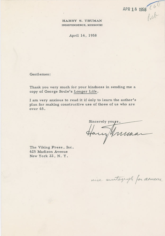 Lot 159 Harry S. Truman Typed Letter Signed