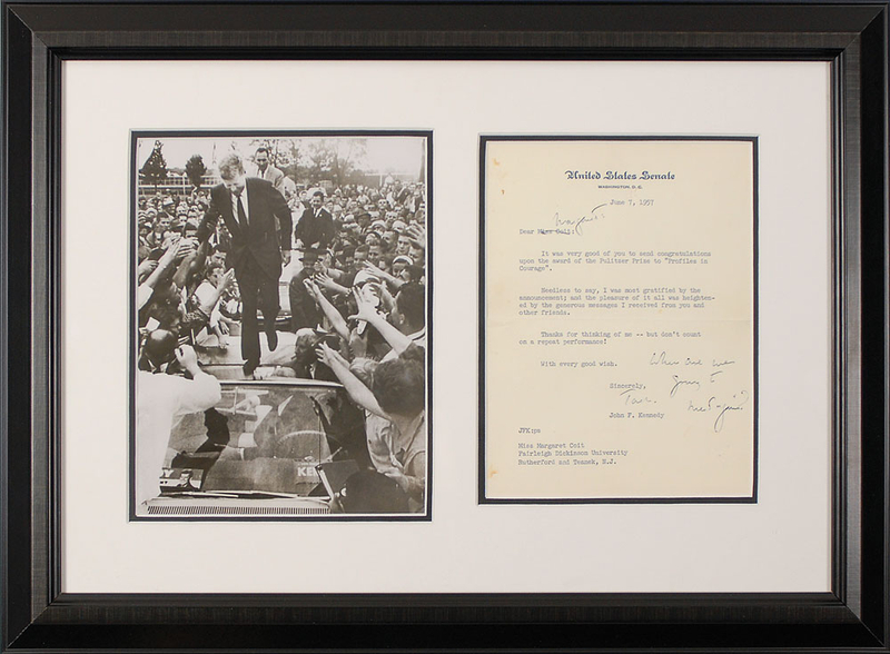 Lot 128 John F. Kennedy: Flirting with a past fling upon receiving the Pulitzer