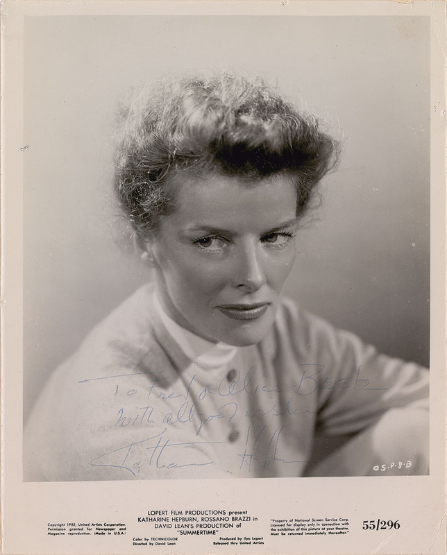 Lot 821 Katharine Hepburn Signed Photograph