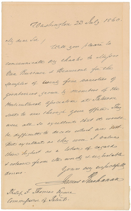 Lot 48 James Buchanan Handwritten Letter Signed