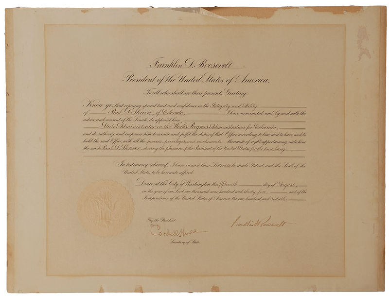 Lot 103 Franklin D. Roosevelt Signed Document