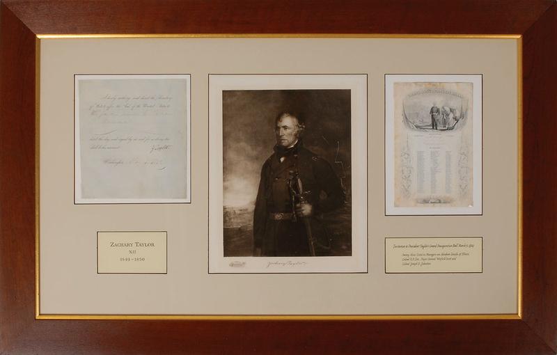Lot 41 Zachary Taylor: Exceedingly rare presidential pardon, and a scarce original invitation to Taylor?s inaugural ball