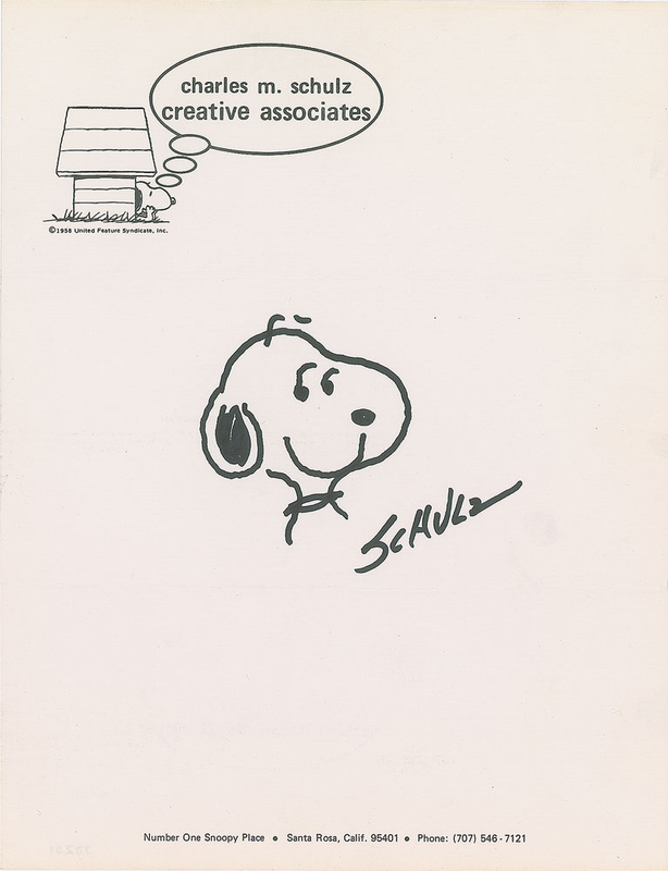 Lot 561 Charles Schulz Sketch