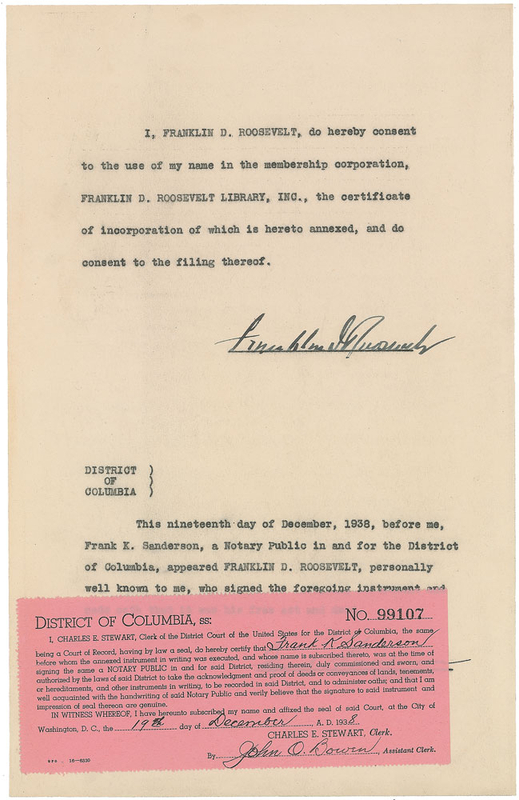 Lot 104 Franklin D. Roosevelt Signed Document