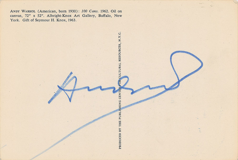 Lot 542 Andy Warhol Postcard