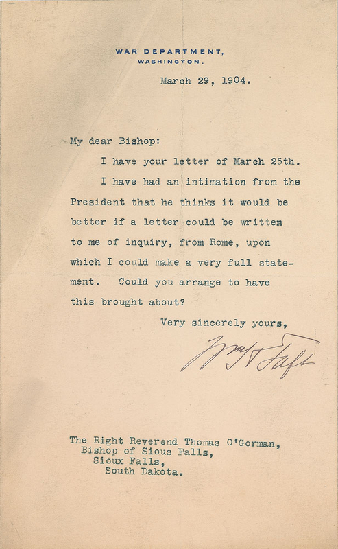 Lot 147 William H. Taft Typed Letter Signed