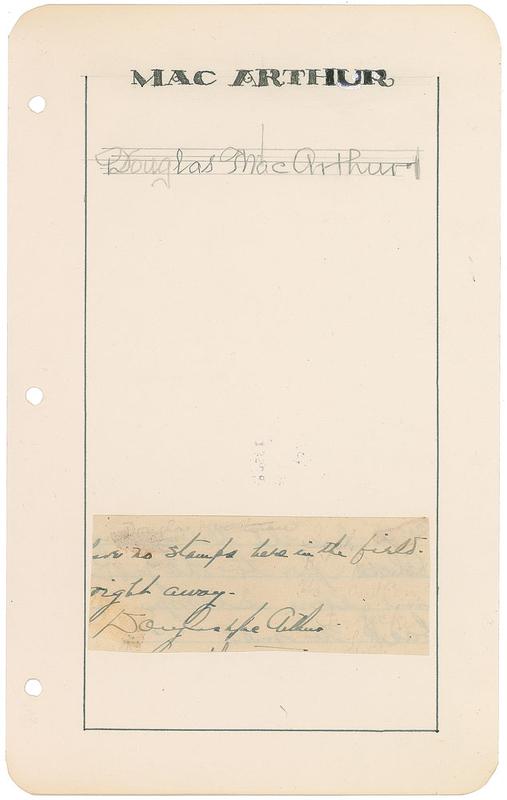 Lot 449 Douglas MacArthur Signature