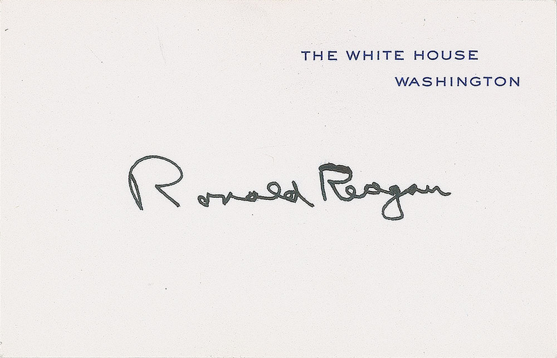 Lot 187 Ronald Reagan White House Card