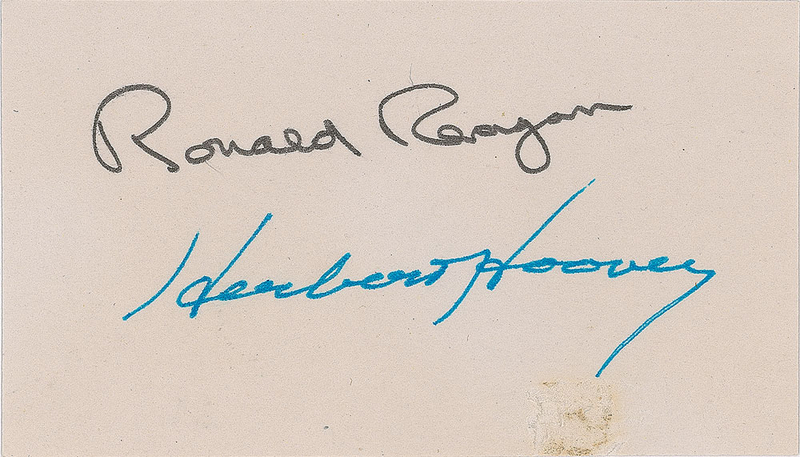 Lot 182 Ronald Reagan and Herbert Hoover Signature