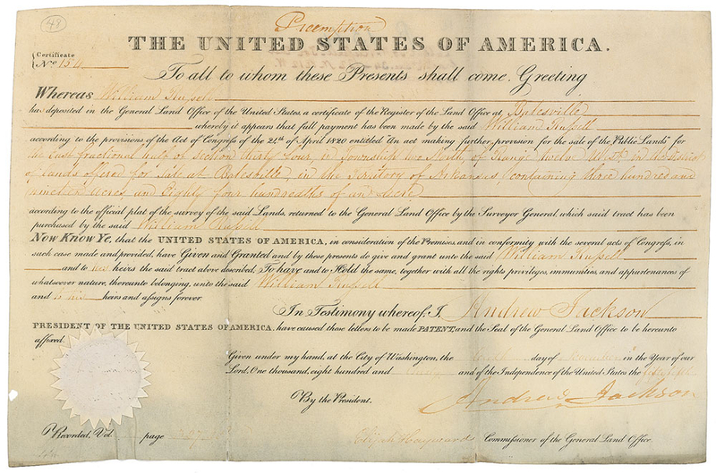 Lot 34 Andrew Jackson Signed Document